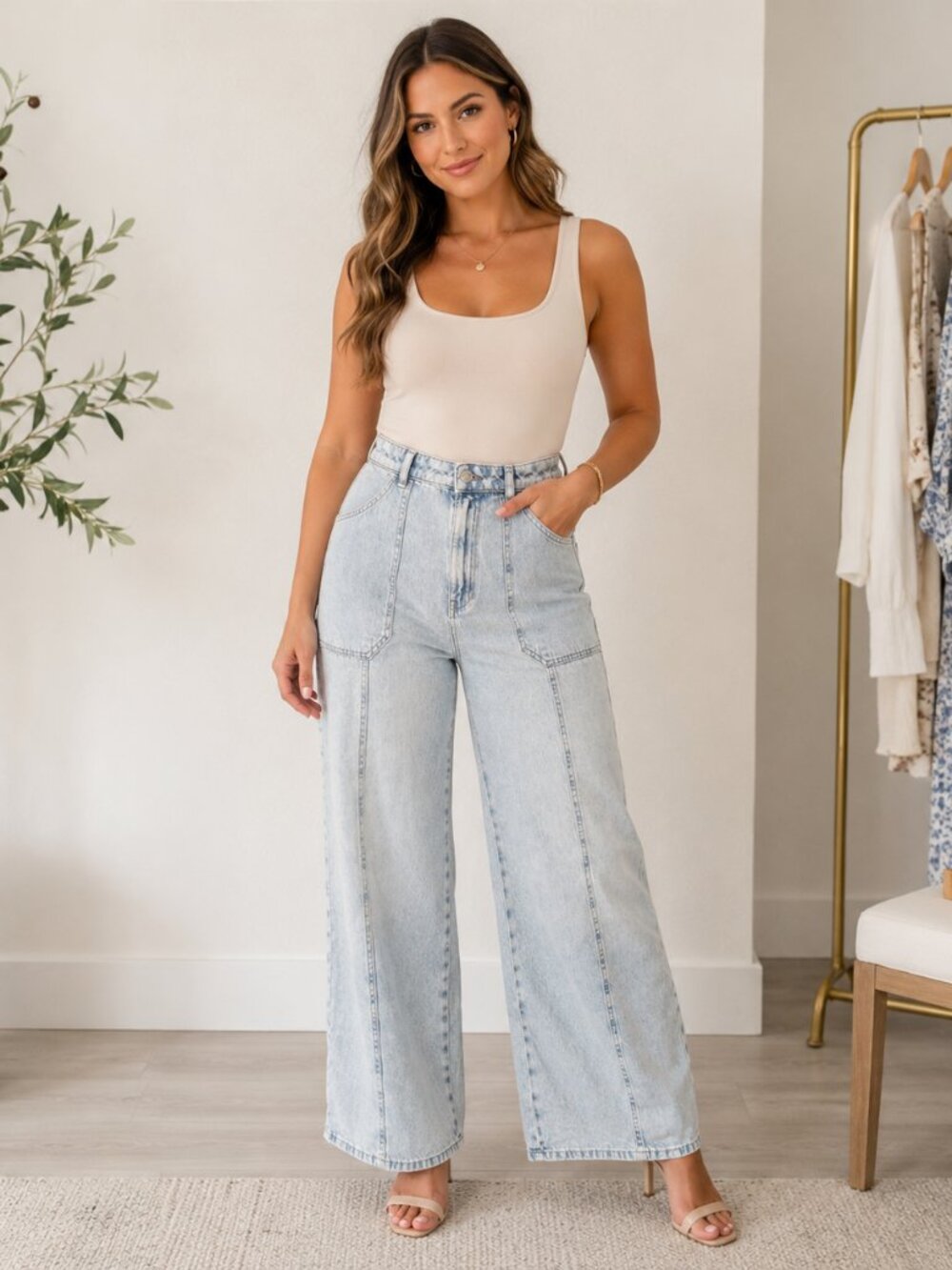 Michael Kors Carmen Wide Leg Jeans Size 10 NWT MSRP $155